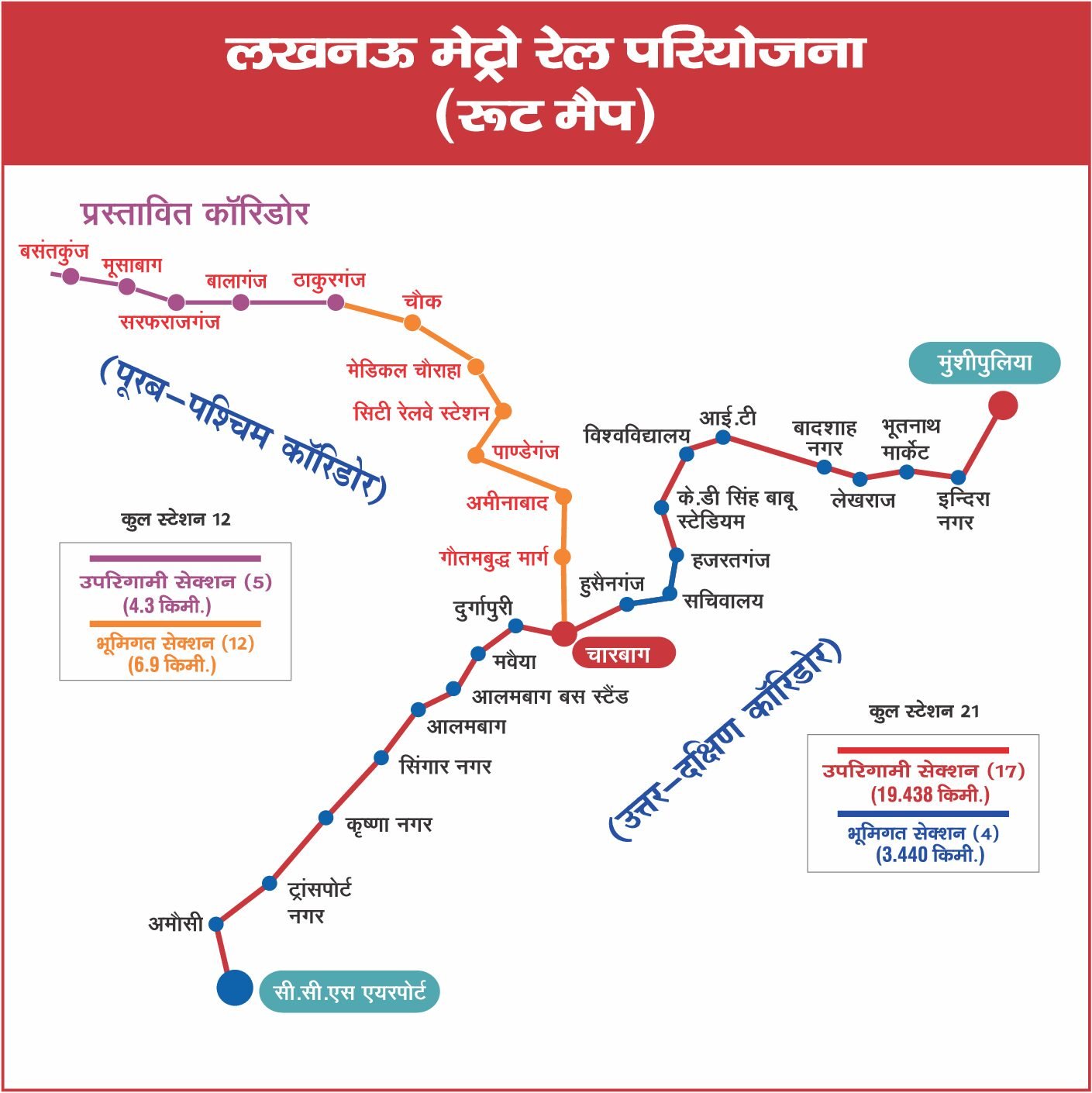 Lucknow Metro Map_Hindi