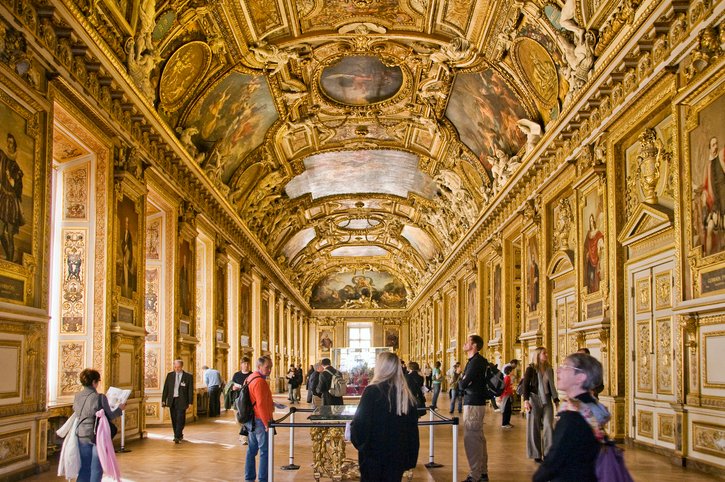 Galerie Apollon and visitors, Louvre Museum.