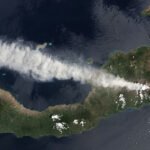 Satellite Imagery Of Mount Lewotobi Laki-Laki On Flores Island