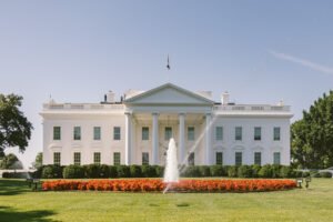 The White House Front View with Fountain, Washington, D.C.