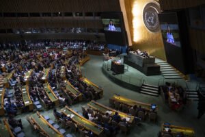A high-level international conference at the UN Headquarters focused on resolving the Palestine issue