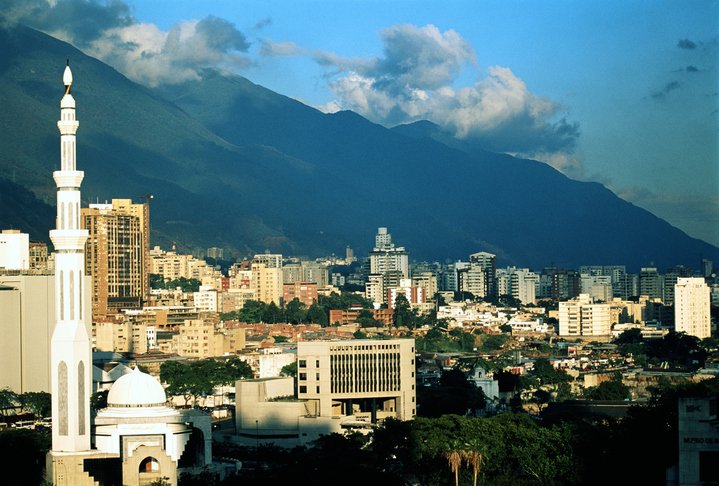Venezuela, Caracas, view over city from Museum de Bellas Artes