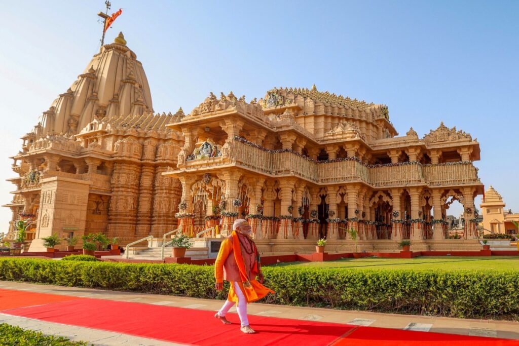 Somnath: Prime Minister Narendra Modi offers prayer at the Shri Somnath Mandir