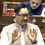 Kiren Rijiju speaks in the Rajya Sabha