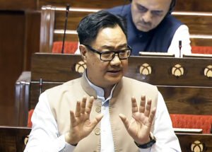 Kiren Rijiju speaks in the Rajya Sabha