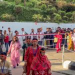 Devotees stand in queue to register themselves for the pilgrimage to the holy shrine of Mata Vaishno Devi temple