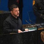 President of Ukraine, Volodymyr Zelenskyy speaks at the 80th UN General Assembly