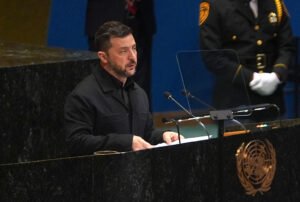 President of Ukraine, Volodymyr Zelenskyy speaks at the 80th UN General Assembly
