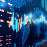 Global stock market chart and trading board