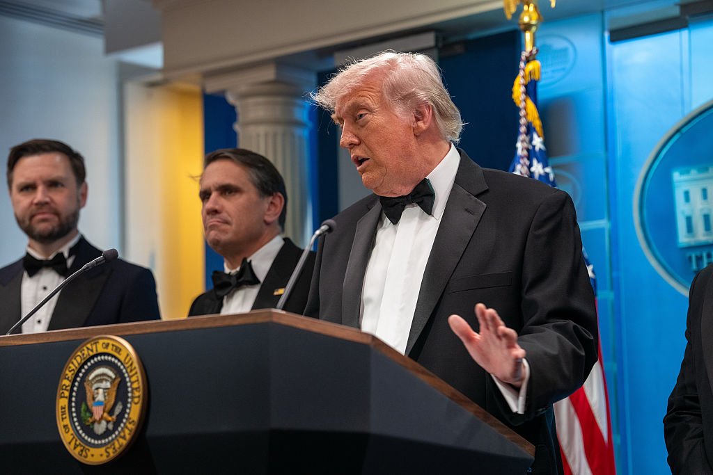 President Trump Makes A Statement From White House After Possible Shooting At WHCA Dinner