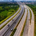 Modern Multi-lane Highway in Panvel, Navi Mumbai, India.