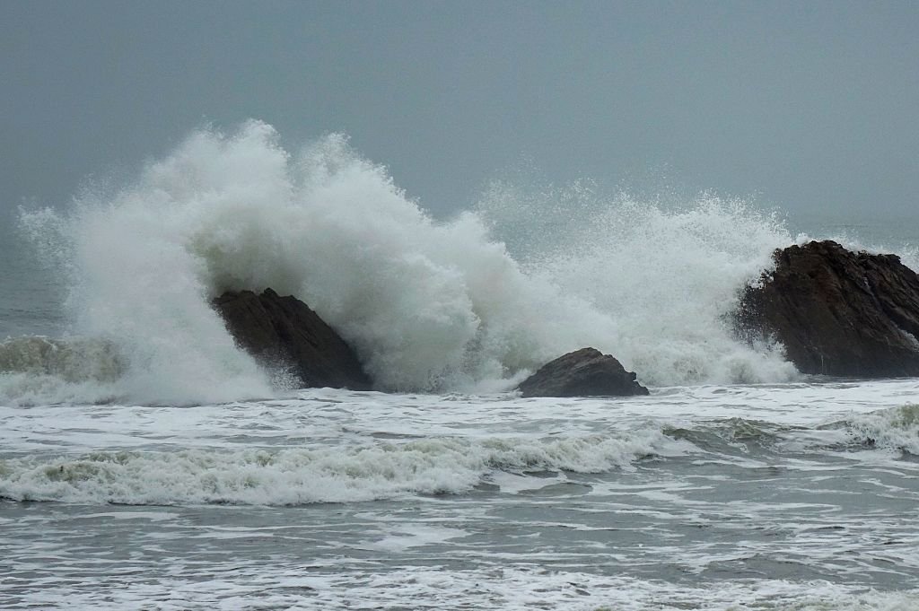 Typhoon Bavi Brings Strong Winds To Qingdao