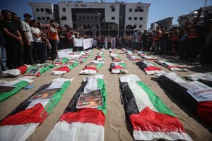 Funeral Of 50 Members Of The Hassayna And Abu Sharia Families In Gaza