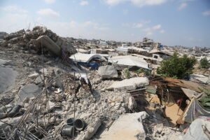 Metal From Destroyed Gaza Homes Recycled To Make Refugee Tents