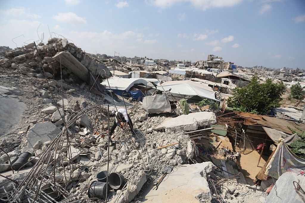 Metal From Destroyed Gaza Homes Recycled To Make Refugee Tents